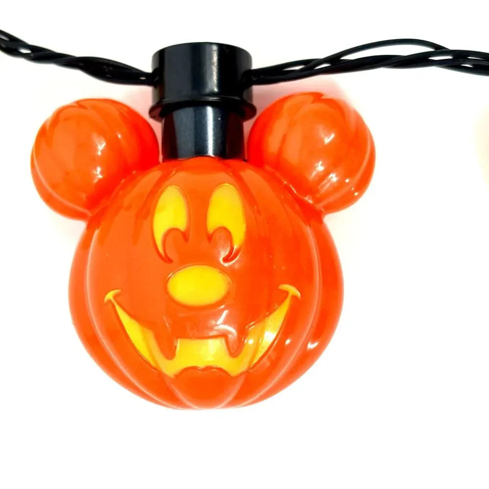 Disney Parks Light-Up Glow Necklace 2020 Halloween Mickey Pumpkins & Candy NWT